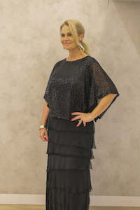 Lynsay Sequin Top in Onyx