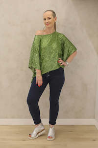 Lynsay Sequin Top in Lime Splice