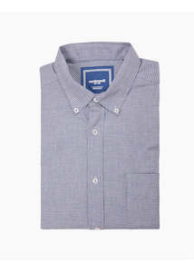 Ohope Long Sleeve Shirt - Blue Brushed Houndstooth