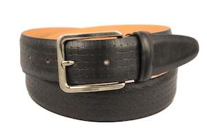 Deep Navy Embossed Lather Belt