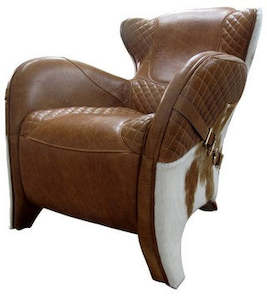 Leather & Hide Saddle Chair