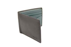 Clothing: Black & Teal Slimline Soft Leather Wallet