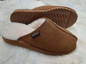 Conway Sheepskin & Suede Slide Mens Slipper - Chestnut