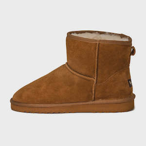 Mens Chestnut Sheepskin & Suede Boot