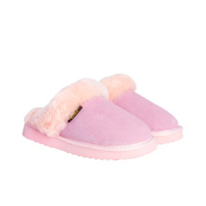 Juliet Sheepskin & Suede Slide Ladies Slipper - Pink