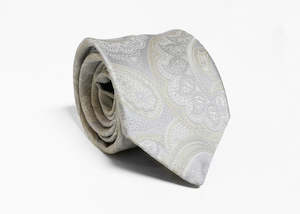 Fellini Luxe Paisley Tie - Champagne