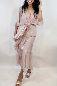 La Strada: Blush Pink Floaty Silk Dress