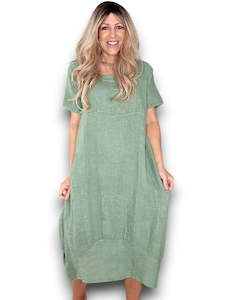 Helga May: Mid Sleeve Maxi Dress - Forest