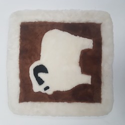 Auskin Sheepskin Cushion NZ Sheep Design