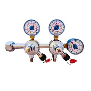 CO2 Regulator Oxyturbo 2-Way 2×0-220PSI Bottle Mount (8 Bar Safety Valve)