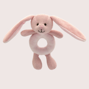 Internet only: Woven Bunny Rattle - Pink