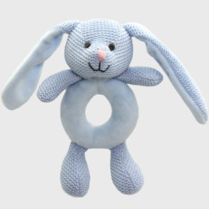 Internet only: Woven Bunny Rattle - Blue