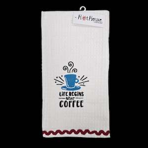 Life Begins After Coffee Tea Towel