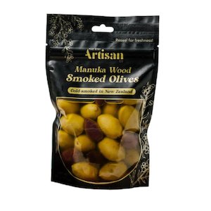 Internet only: Kiwi Artisan Manuka Wood Smoked Olives 150g