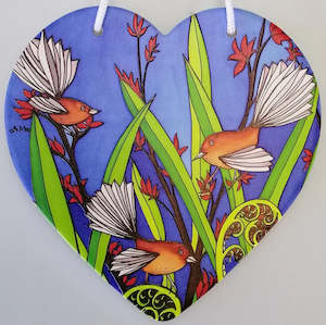 Fantail 3D Ceramic Heart Wall Hanging