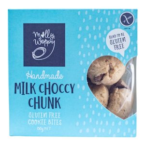 Internet only: Molly Woppy Milk Choccy Chunk GF Cookie Bites 130g