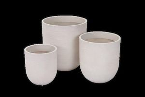 9 Outdoor Furniture: Livorno Tall Bowl Set - White Sand