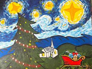 Art school: A Starry Christmas Night | 03/12/2024- Eddyline Pizzeria & Brewpub