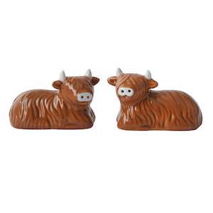 Furniture: Bramble Farm Highland Cow Salt & Pepper Set