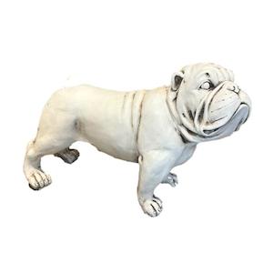 Fibre Clay Outdoor Bulldog Statue