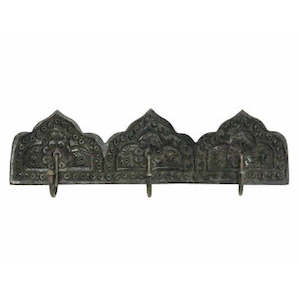 Shavah Wooden 3 Hook Hanger - Noir