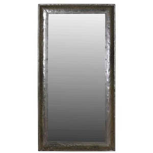 Furniture: Recycled Iron Frame Rectangular Mirror- Black