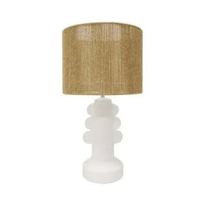 Furniture: Havana Table Lamp - White w/Jute Shade