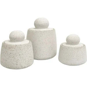 Furniture: Ball Canister w/ Lid- Sandy White- 3 Sizes