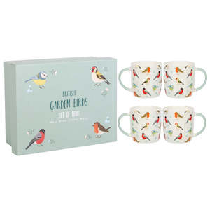 Furniture: Bird Coffee Mugs Set of 4 Gift Boxed