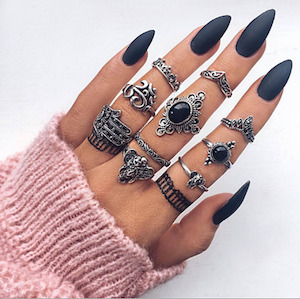 Boho Ring Set 10 pcs