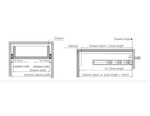 500mm Drawer Runner Soft Close