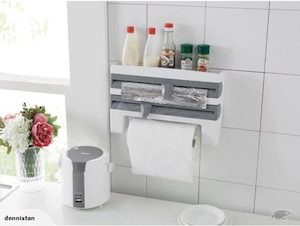 Towel paper holder Wrap foil paper Dispenser Kitchen 3 in 1