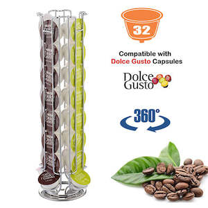 Kitchen: Coffee Pod Holder 32 Rotating Capsule Stand Display Rack Dolce Gusto