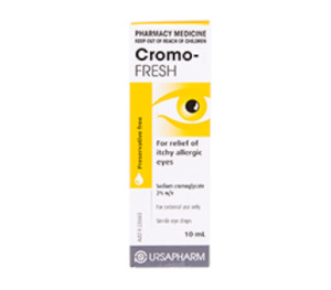 Cromo Fresh Eye Drops For Itchy Allergic Eyes 10ml Pharmacy Medicine