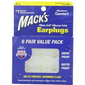 Macks Ear Plugs Silicone Value Pack 6 Pair