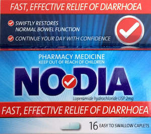 NODIA For Diarrhoea - 2mg 16 Caplets (2 Pack)