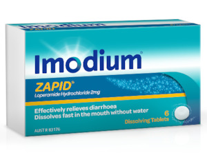 Imodium ZAPID 6 TABLETS for diarrhoea