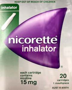 Pharmacy: Nicorette inhalator 15mg 20 catridges 1 mouthpiece