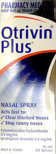 Pharmacy: Otrivin Plus Nasal Spray 10 ml Qty Restriction (2) applies