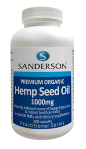 Sanderson Premium Organic Hemp Seed Oil 1000mg 100 capsules