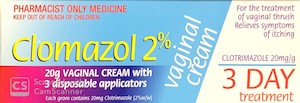 Pharmacy: Clomazol 2% Vaginal Cream For Treatment Of Vaginal Thrush 20g - Pharmacist Only Medicine