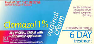 Pharmacy: Clomazol 1% Vaginal Cream For Treatment Of Vaginal Thrush 35g - Pharmacist Only Medicine