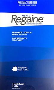 Regaine Men's Extra Strength Foam Minoxidil 5% 4 months Supply 4 * 60 g Pha…