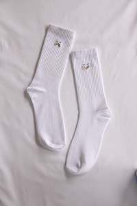 Clothing: Happily Sad Socks - Bone (Hemp)