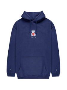 Clothing: Hugs not Drugs Hood - Petrol (Heavyweight Hemp)