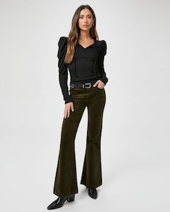 Clothing: Genevieve Corded Flare | Dark Brushed Olive