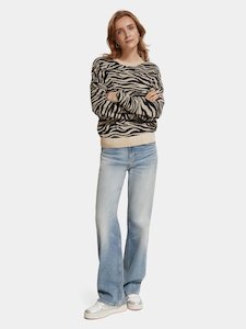 Tiger Jacquard Crew Neck Pullover | Tiger Jacquard