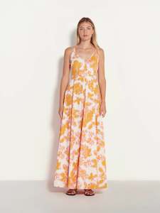 Lib Dress (Baroque Floral Cotton) Pink Grapefruit