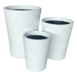 Decor Tall Round Pot - Matte White 46CM