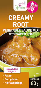 Creamy root vegetable sauce mix with sweetener